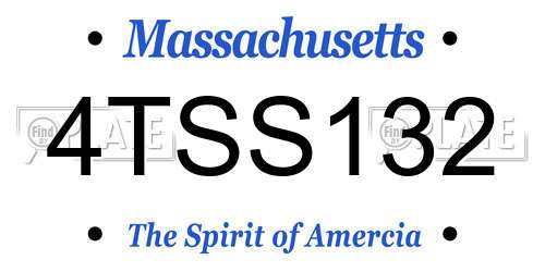 4TSS132 Massachusetts License Plate