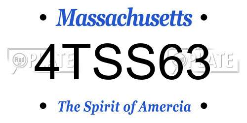 4TSS63 Massachusetts License Plate