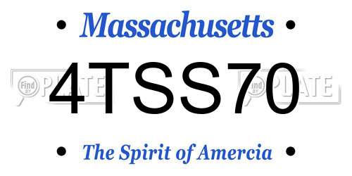 4TSS70 Massachusetts License Plate
