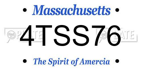 4TSS76 Massachusetts License Plate