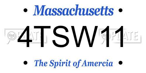 4TSW11 Massachusetts License Plate