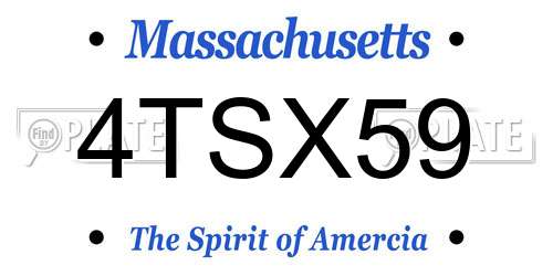 4TSX59 Massachusetts License Plate