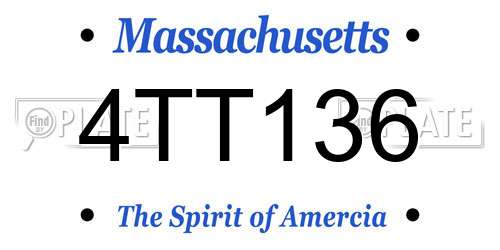 4TT136 Massachusetts License Plate