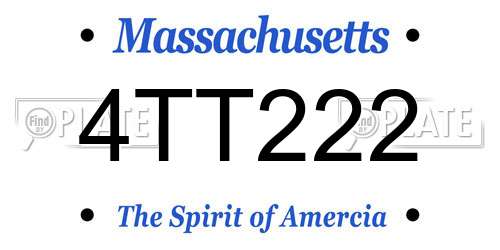4TT222 Massachusetts License Plate