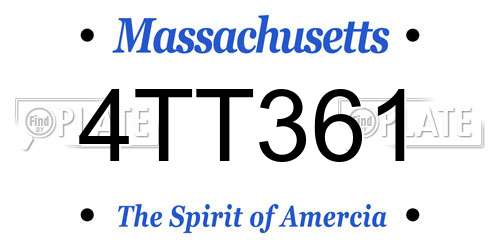 4TT361 Massachusetts License Plate