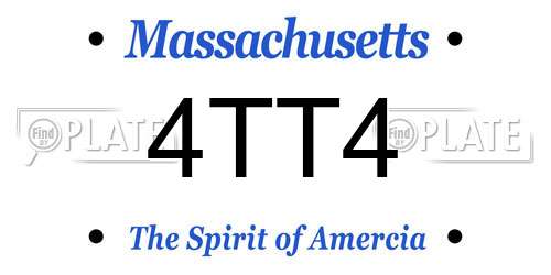 4TT4 Massachusetts License Plate