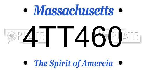4TT460 Massachusetts License Plate
