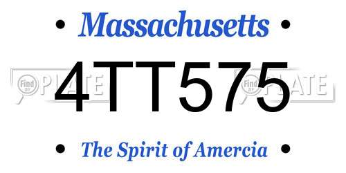 4TT575 Massachusetts License Plate