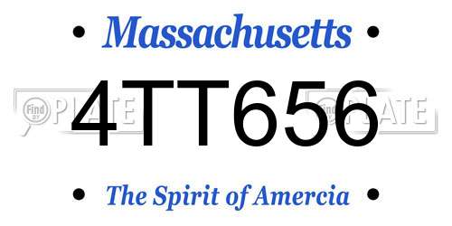 4TT656 Massachusetts License Plate