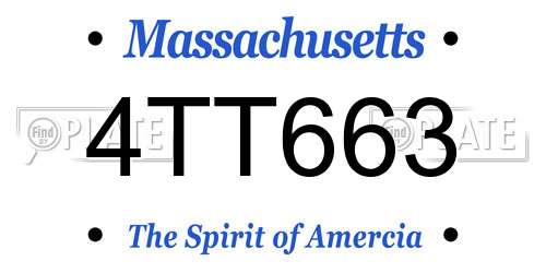 4TT663 Massachusetts License Plate