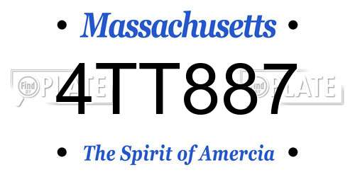 4TT887 Massachusetts License Plate