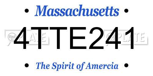 4TTE241 Massachusetts License Plate