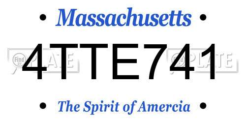 4TTE741 Massachusetts License Plate
