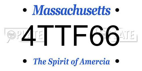 4TTF66 Massachusetts License Plate