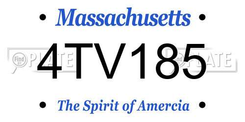 4TV185 Massachusetts License Plate