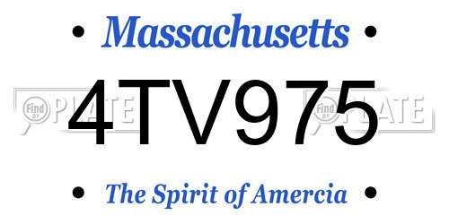 4TV975 Massachusetts License Plate
