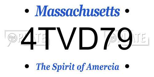 4TVD79 Massachusetts License Plate