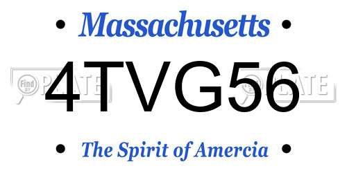 4TVG56 Massachusetts License Plate