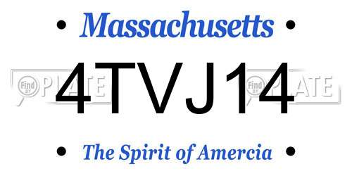 4TVJ14 Massachusetts License Plate