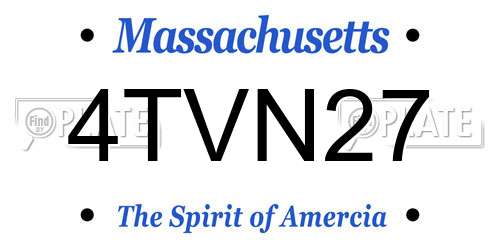 4TVN27 Massachusetts License Plate