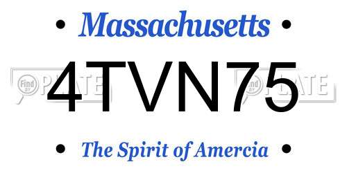 4TVN75 Massachusetts License Plate