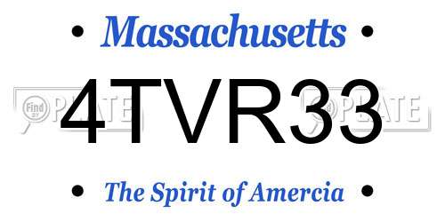 4TVR33 Massachusetts License Plate