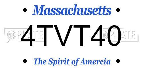 4TVT40 Massachusetts License Plate