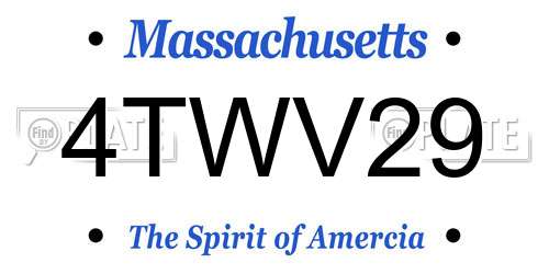 4TWV29 Massachusetts License Plate