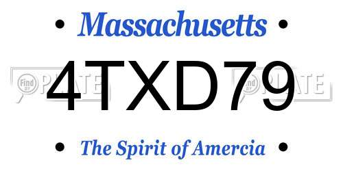 4TXD79 Massachusetts License Plate