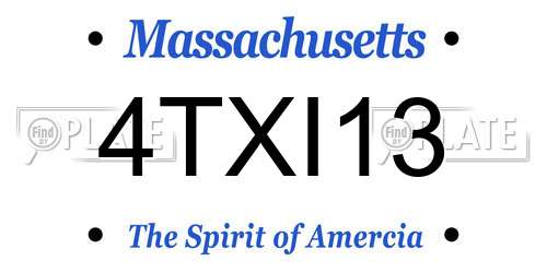 4TXI13 Massachusetts License Plate