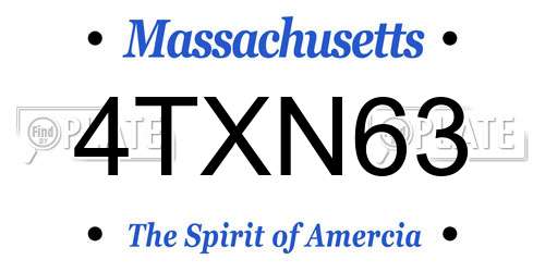 4TXN63 Massachusetts License Plate