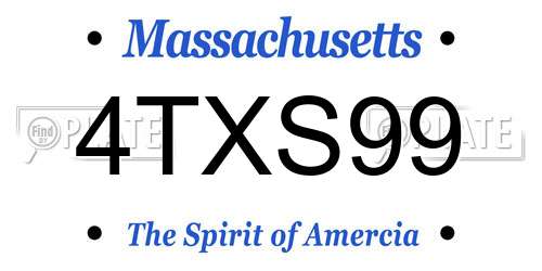 4TXS99 Massachusetts License Plate