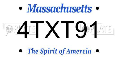 4TXT91 Massachusetts License Plate