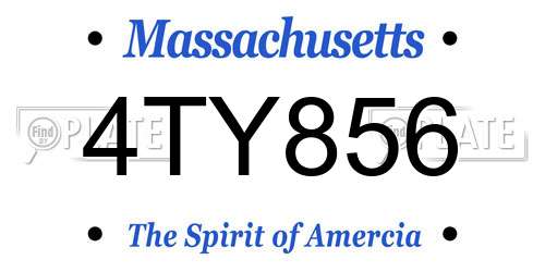 4TY856 Massachusetts License Plate