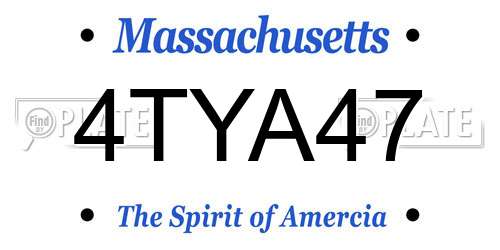4TYA47 Massachusetts License Plate