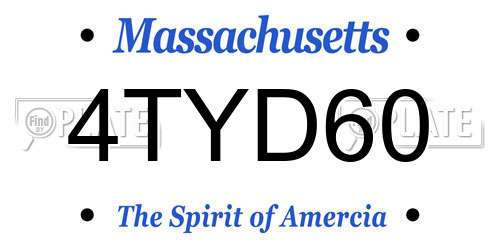 4TYD60 Massachusetts License Plate