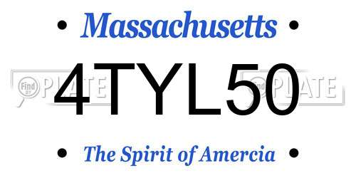 4TYL50 Massachusetts License Plate