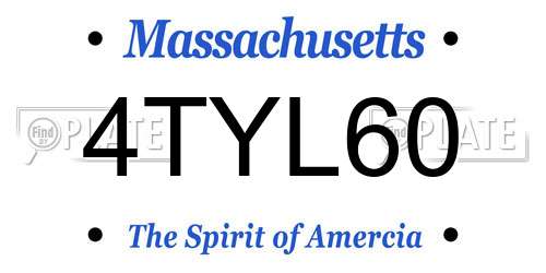 4TYL60 Massachusetts License Plate
