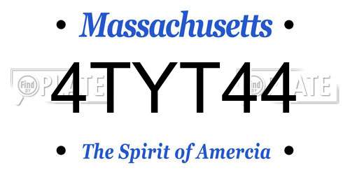 4TYT44 Massachusetts License Plate