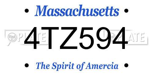 4TZ594 Massachusetts License Plate