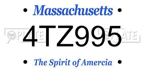 4TZ995 Massachusetts License Plate