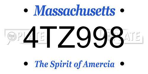 4TZ998 Massachusetts License Plate