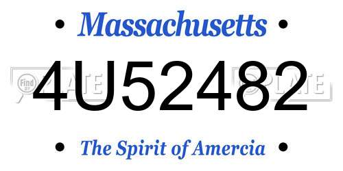 4U52482 Massachusetts License Plate