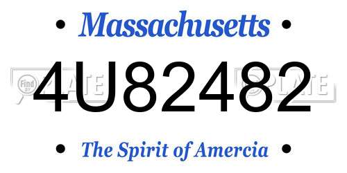 4U82482 Massachusetts License Plate