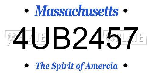 4UB2457 Massachusetts License Plate