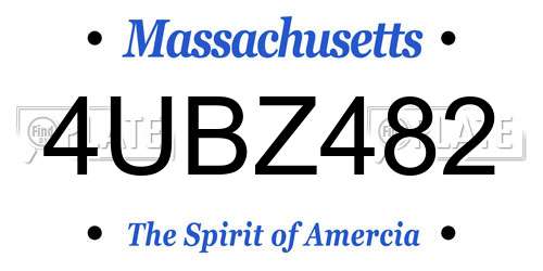 4UBZ482 Massachusetts License Plate