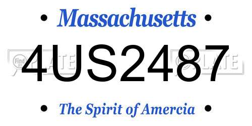 4US2487 Massachusetts License Plate