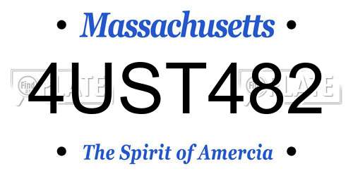 4UST482 Massachusetts License Plate
