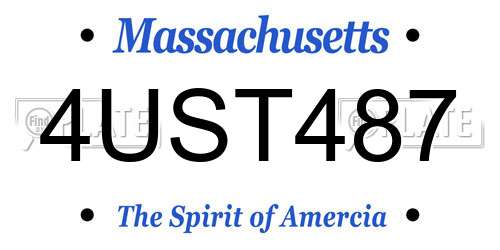 4UST487 Massachusetts License Plate