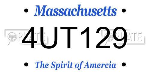 4UT129 Massachusetts License Plate